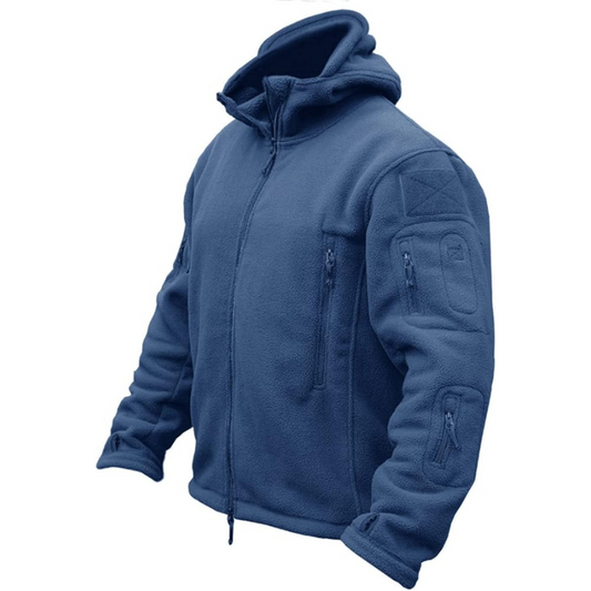 Men's Tactical Fleece Hooded Jacket: Warm Outdoor Sports & Adventure Coat