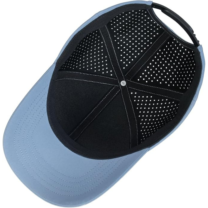 Men's Quick-Dry Baseball Cap with Laser-Cut Mesh and Curved Brim Snapback Design