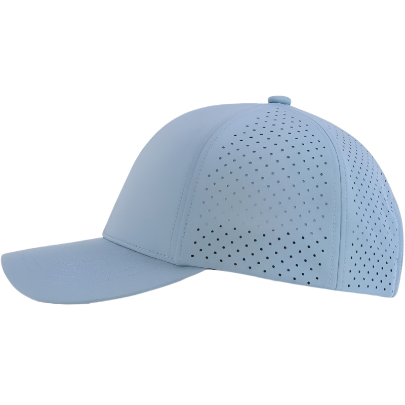 Men's Quick-Dry Baseball Cap with Laser-Cut Mesh and Curved Brim Snapback Design