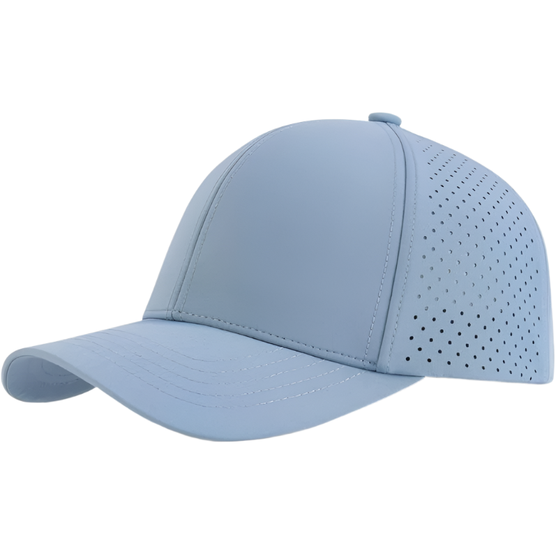 Men's Quick-Dry Baseball Cap with Laser-Cut Mesh and Curved Brim Snapback Design