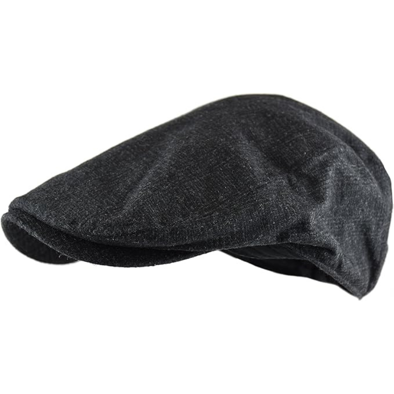 Men's Timeless Herringbone Tweed Wool Blend Flat Cap Ivy Newsboy Hat