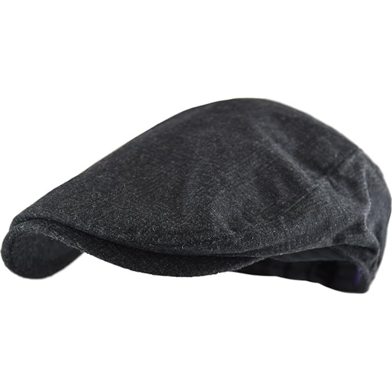 Men's Timeless Herringbone Tweed Wool Blend Flat Cap Ivy Newsboy Hat