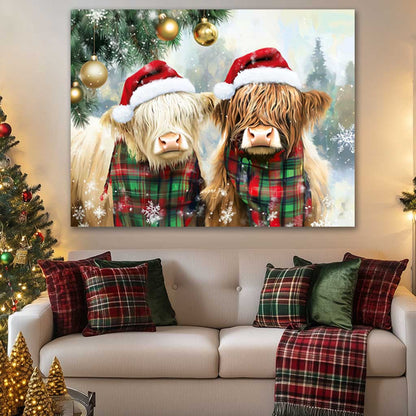 Festive Highlanders - Canvas Wall Art